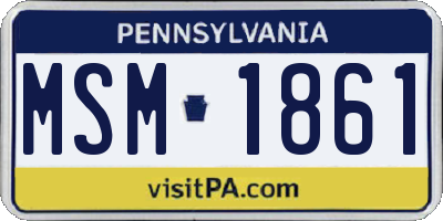 PA license plate MSM1861