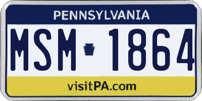 PA license plate MSM1864