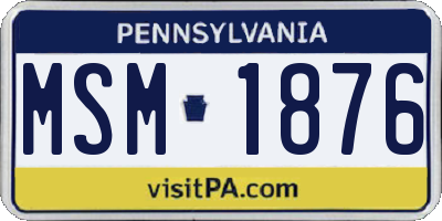PA license plate MSM1876