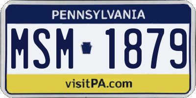 PA license plate MSM1879