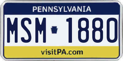 PA license plate MSM1880