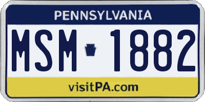 PA license plate MSM1882