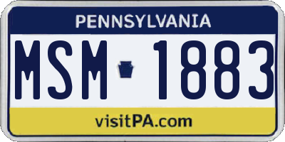 PA license plate MSM1883