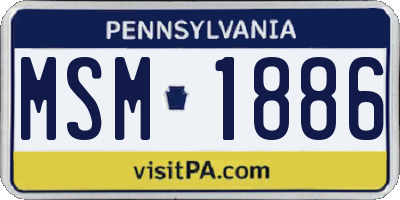 PA license plate MSM1886
