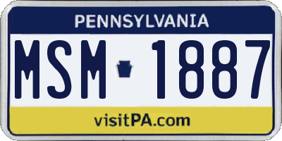 PA license plate MSM1887