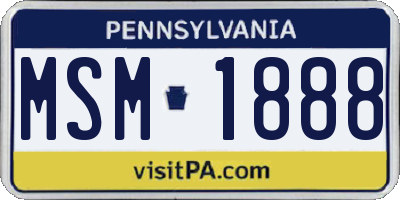 PA license plate MSM1888