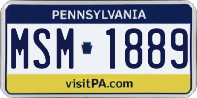 PA license plate MSM1889