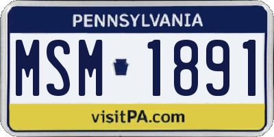 PA license plate MSM1891