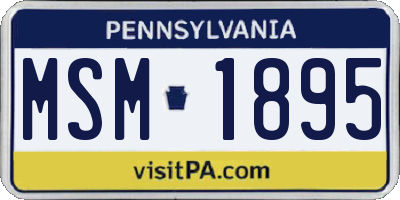 PA license plate MSM1895