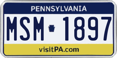 PA license plate MSM1897