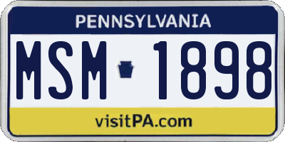 PA license plate MSM1898