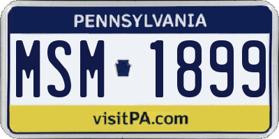 PA license plate MSM1899