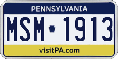 PA license plate MSM1913