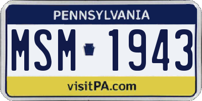 PA license plate MSM1943