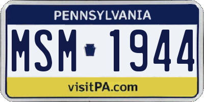 PA license plate MSM1944