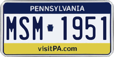 PA license plate MSM1951