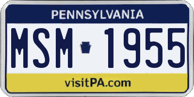 PA license plate MSM1955