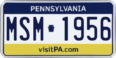 PA license plate MSM1956