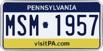 PA license plate MSM1957
