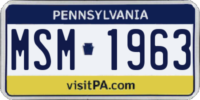 PA license plate MSM1963
