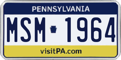 PA license plate MSM1964