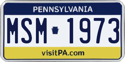 PA license plate MSM1973