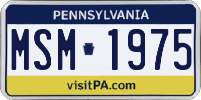 PA license plate MSM1975