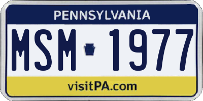 PA license plate MSM1977