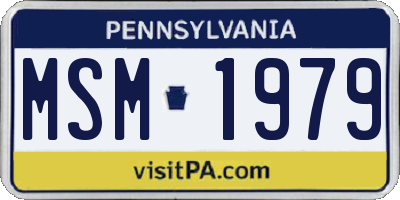 PA license plate MSM1979