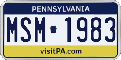PA license plate MSM1983