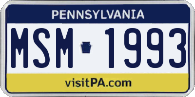 PA license plate MSM1993