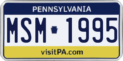 PA license plate MSM1995
