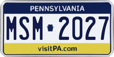 PA license plate MSM2027