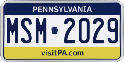 PA license plate MSM2029