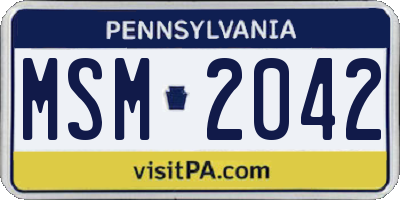 PA license plate MSM2042