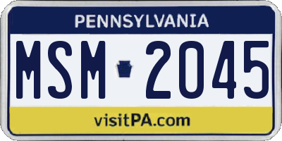 PA license plate MSM2045