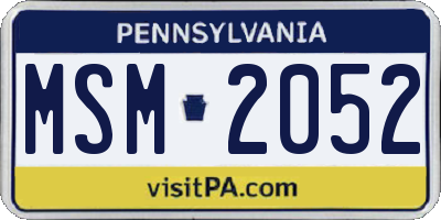 PA license plate MSM2052