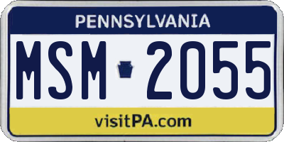 PA license plate MSM2055