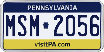 PA license plate MSM2056