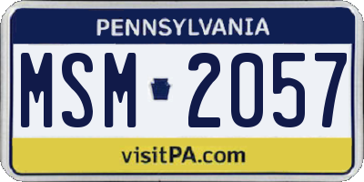 PA license plate MSM2057