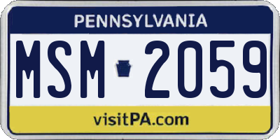PA license plate MSM2059