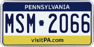PA license plate MSM2066