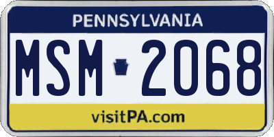 PA license plate MSM2068