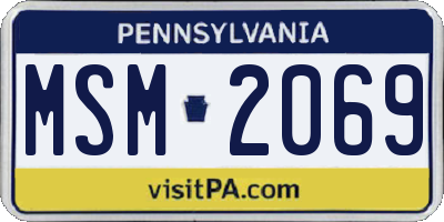 PA license plate MSM2069