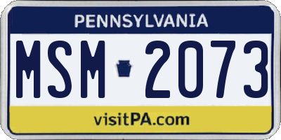 PA license plate MSM2073