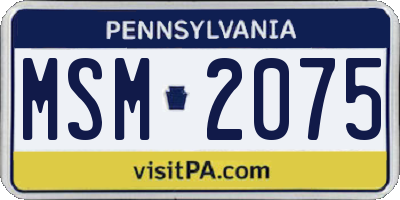 PA license plate MSM2075