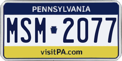 PA license plate MSM2077