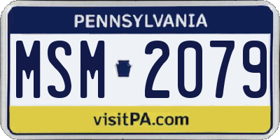 PA license plate MSM2079