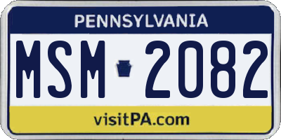 PA license plate MSM2082