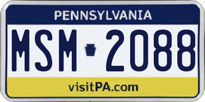 PA license plate MSM2088